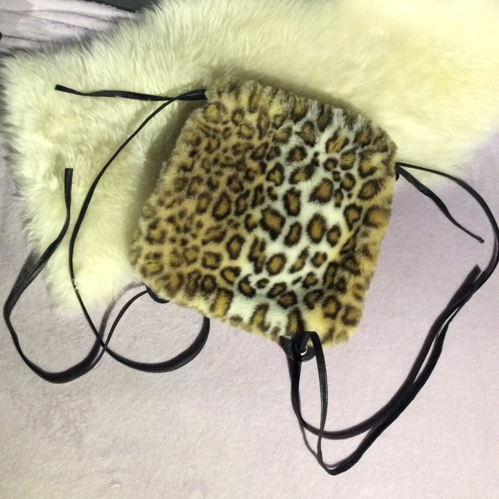 2/$8 • EUC Nasty Gal Leopard Drawstring Bag - Picture 1 of 8